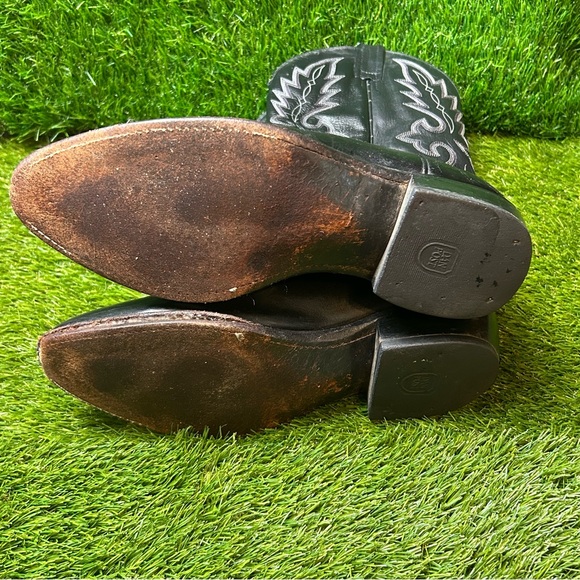 Dan Post Black Cowboy Boots with White Stitching - Picture 6 of 7